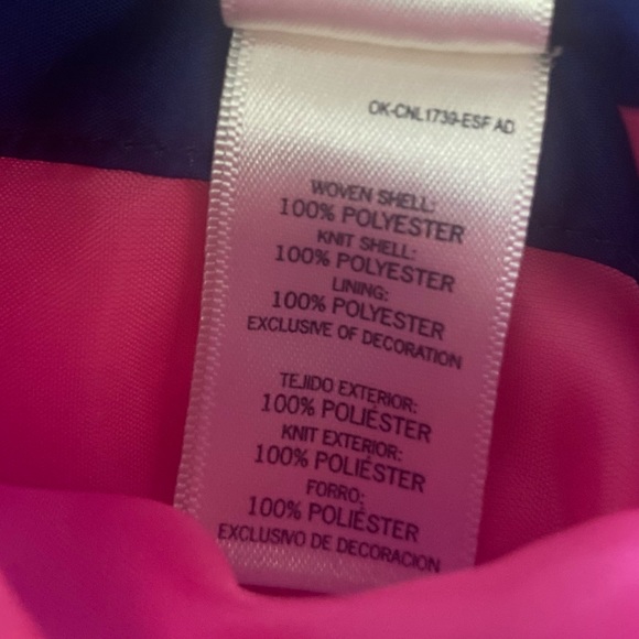 OshKosh B'gosh | Navy & Pink Cherry Fleece Reversible Hooded Jacket - Girls - Picture 5 of 10